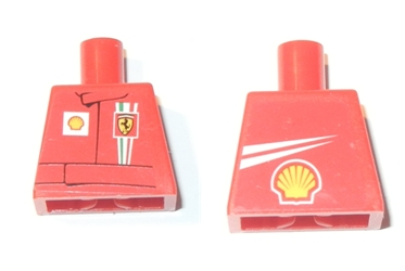 Torso Racers Ferrari front, White Streak and Shell Logo back (Stickers) without Driver Name Pattern