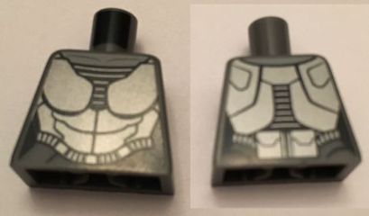 Torso Batman Female Armor Silver Plate Pattern