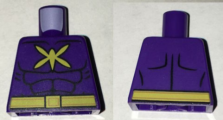 Torso Batman Muscles Outline with Yellow Killer Moth Logo and Belt Pattern