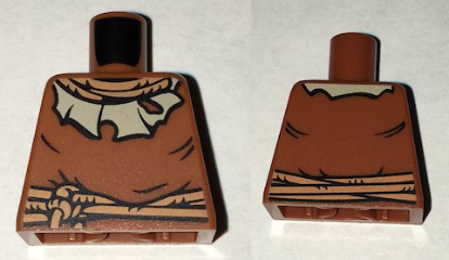 Torso Batman Nougat Rope Neck and Belt, Tan Tattered Collar Pattern