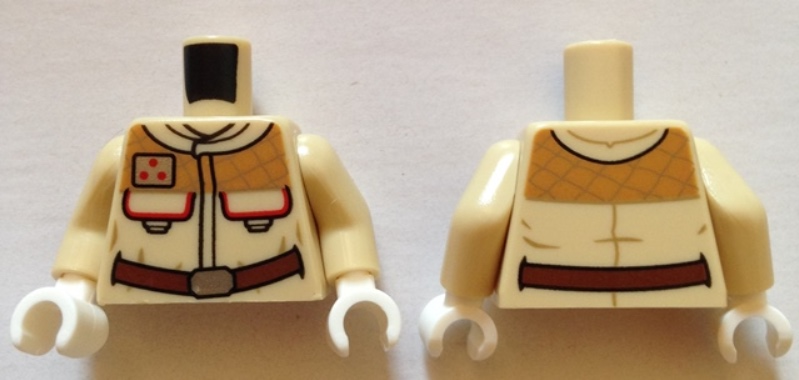 Torso SW Rebel Officer Jacket, Belt and Pockets  Pattern / Tan Arms / White Hands