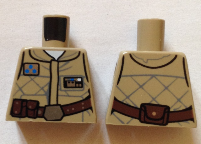 Torso SW Hoth Rebel Jacket with 3 Blue Dots Insignia and Reddish Brown Belt Pattern
