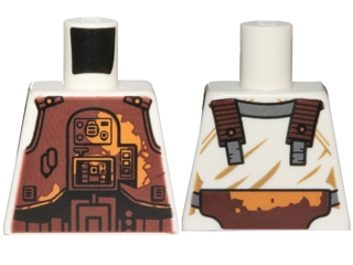 Torso SW Dark Brown Armor Plates with Medium Nougat Rust Stains Pattern (Dengar)