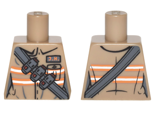 Torso Ghostbusters Jumpsuit Female with 'J.H.' ID Badge and Strap with Ammo Pattern