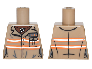 Torso Ghostbusters Jumpsuit Female with 'P.T.' ID Badge and 'P' Necklace Pattern