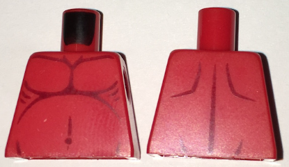 Torso Nexo Knights Fat Stomach with Dark Red Contour Lines Pattern