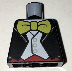 Torso Jacket Formal with White Vest, White Shirt and Large Yellow Bow Tie Pattern