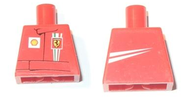 Torso Racers Ferrari front, White Streak back (Stickers) without Driver Name Pattern