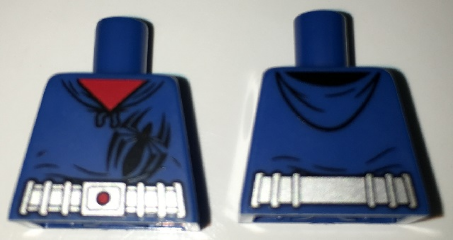 Torso Hoodie with Large Black Spider over Red Shirt, Wide Silver Belt Detailed with Dot on Buckle Pattern