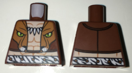 Torso Spider-Man Bare Chest with Fang Necklace, Lion Head Vest and Zebra Belt Pattern