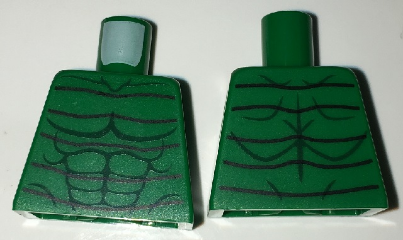 Torso Spider-Man Bare Chest with Muscles and Black Lines Front and Back Pattern (Scorpion)