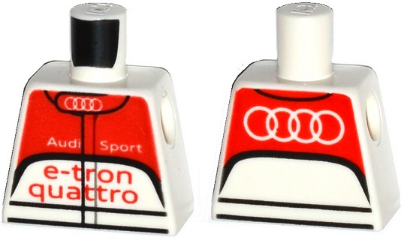 Torso Racing Suit with Audi Logo, 'Audi Sport e-tron quattro' on Front and Audi Logo on Back Pattern