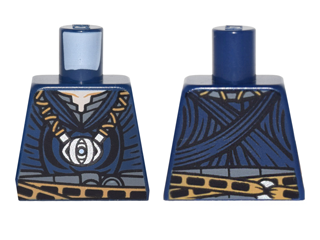 Torso Coat over Dark Bluish Gray Shirt, Metallic Silver Eye-shaped Medallion Pattern