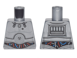 Torso SW Protocol Droid with Red, Blue and Flat Silver Wires Pattern