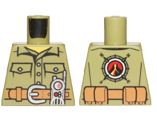 Torso Volcano Explorer Shirt with Belt and Radio Front, Volcano Logo Back Pattern