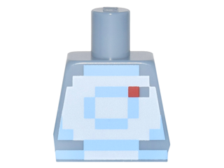 Torso Pixelated Bright Light Blue and White Spacesuit Pattern