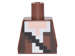 Torso Pixelated Reddish Brown and Dark Brown Vest over White Shirt and Black Strap Pattern