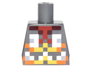 Torso Pixelated Orange, Yellow and Silver Armor Pattern