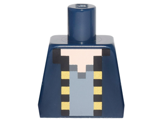 Torso Pixelated Jacket with Black and Yellow Trim over Dark Bluish Gray Shirt Pattern