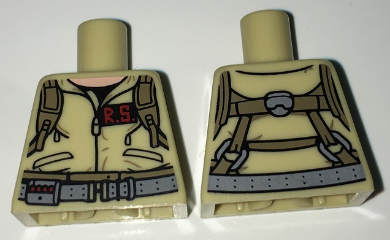 Torso Ghostbusters Jumpsuit with 'R.S.' ID Badge and Straps on Reverse Pattern