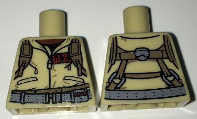 Torso Ghostbusters Jumpsuit with 'W.Z.' ID Badge and Straps on Reverse Pattern