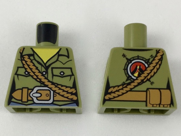 Torso Volcano Explorer Female Shirt with Belt and Shoulder Ropes Front, Volcano Logo Back Pattern