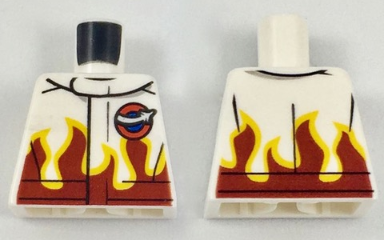 Torso Racing Jacket with Flames and Aviation Airshow Logo Pattern