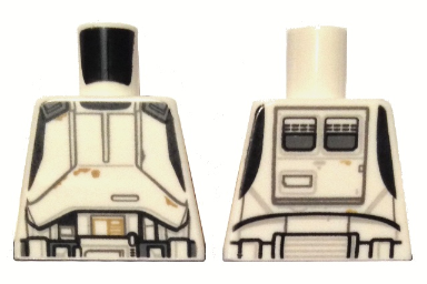 Torso SW Armor Hovertank Pilot with Black and Dark Gray Lines and Dark Tan Dirt Spots Pattern