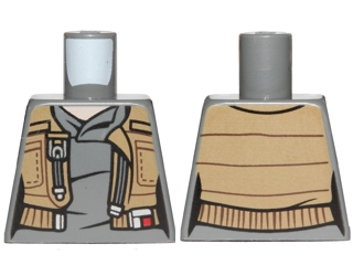 Torso SW Female Shirt with Dark Tan Vest with Pockets Pattern (Jyn Erso)