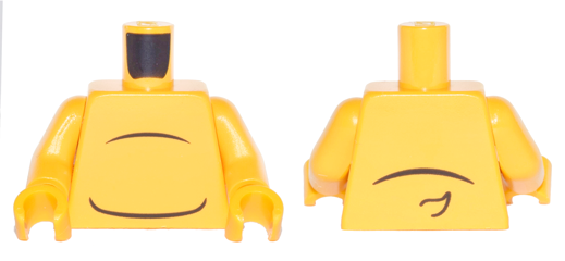 Torso with Black Body Lines and Small Tail Pattern / Bright Light Orange Arms / Bright Light Orange Hands