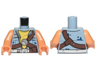 Torso SW Jacket with Yellow Undershirt and Brown Diagonal Belts Pattern (Zander) / Nougat Arms / Nougat Hands