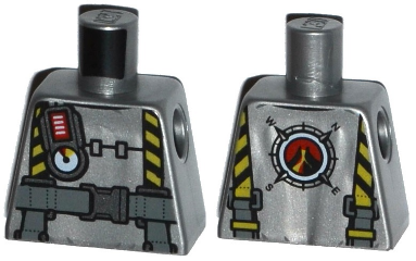 Torso Safety Suit with Gauge, Black and Yellow Straps and Gray Belt with Silver Clasp Pattern