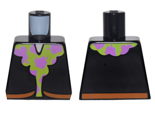 Torso Jacket with Lime and Medium Lavender Fluffy Trim Pattern