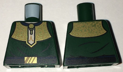 Torso Shirt with Elaborate Gold Collar and Black Belt with Gold Buckle Pattern