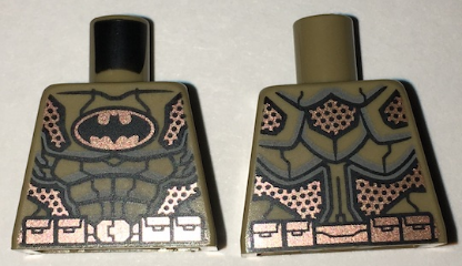 Torso Desert Batman Suit with Muscles Outline, Bat Logo and Copper Armor and Belt Pattern