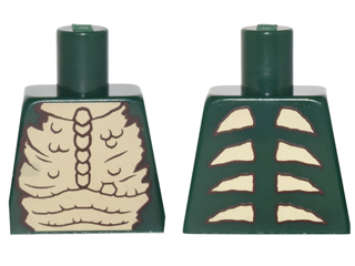 Torso Tan Bare Chest with Bones and Spikes Pattern