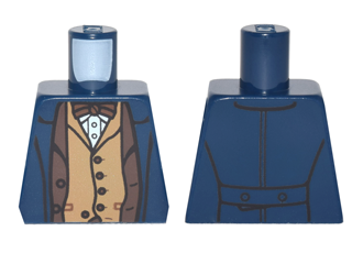 Torso Trench Coat over Dark Brown Suit Jacket and Bow Tie, Dark Tan Vest and White Shirt Pattern