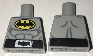 Torso Batman Logo in Yellow Oval with Muscles and Black Belt with Bat on Buckle Pattern
