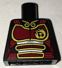 Torso Ninjago Female Dark Red Samurai Armor with Gold Phoenix Pattern