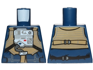 Torso SW Rebel U-Wing Pilot with Dark Tan Vest and Light Bluish Gray Front Panel Pattern