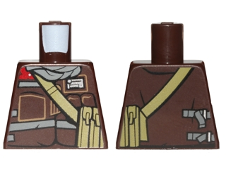 Torso SW Jacket with Dark Bluish Gray Scarf and Dark Tan Pocket Device Pattern (Rebel Trooper)