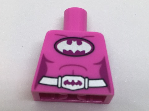 Torso Batman Female Logo on Magenta Oval and Silver Belt with Bat Buckle Pattern