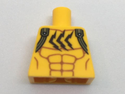 Torso Batman Muscles Outline with Flat Silver Shoulder Straps and 3 Jagged Cat Scratch Marks Pattern