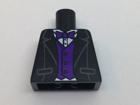 Torso Tuxedo Jacket, White Shirt, Dark Purple Bow Tie and Vest Pattern