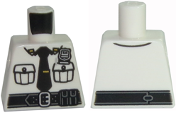 Torso Police Shirt with Black Tie, Silver Badge, Black Belt with Pouch and Buckle on Front, Line on Back Pattern