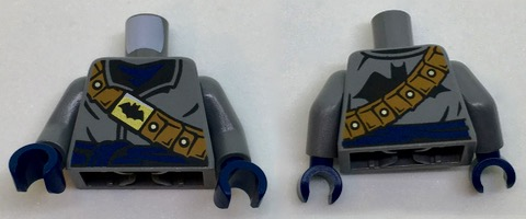 Torso Coat with Dark Blue Scarf and Sash, Dark Orange Bandolier with Black Bat on Gold Buckle Pattern / Dark Bluish Gray Arms / Dark Blue Hands