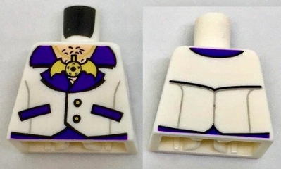 Torso Vest with Open Shirt, Bat Medallion and Hairy Chest Pattern