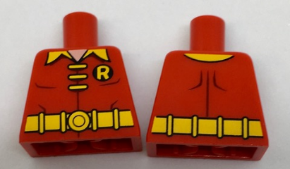 Torso Batman 'R' Symbol, 3 Yellow Clasps and Collar and Belt Pattern