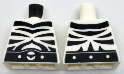Torso Super Hero with Black Zebra Stripes and Belt on Front and Back Pattern