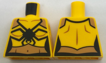 Torso Female Top with Black Spider and Medium Nougat Waist Pattern